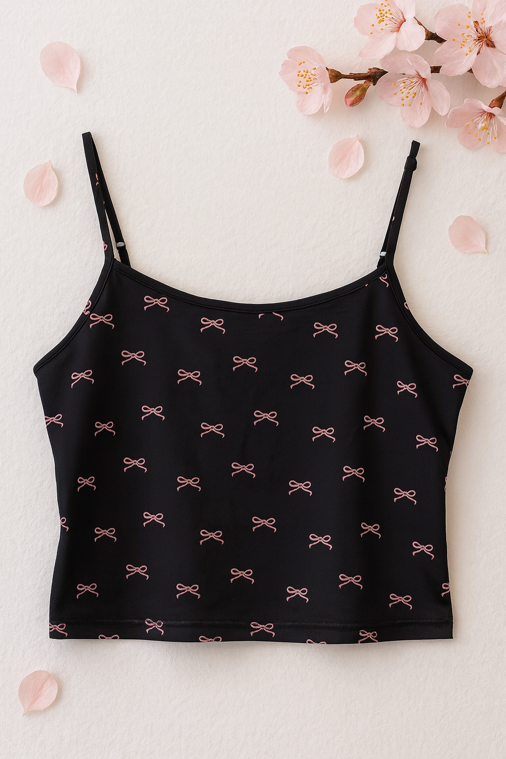 Schleifen Crop Top schwarz
