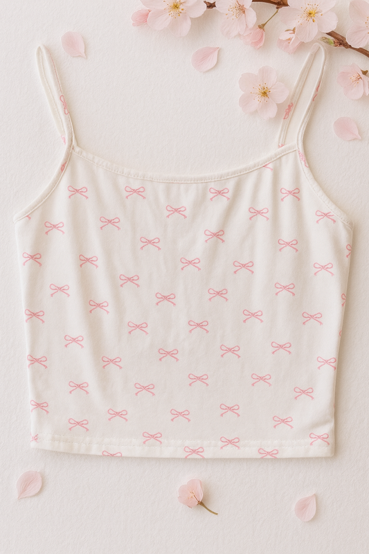 Schleifen Crop Top weiß
