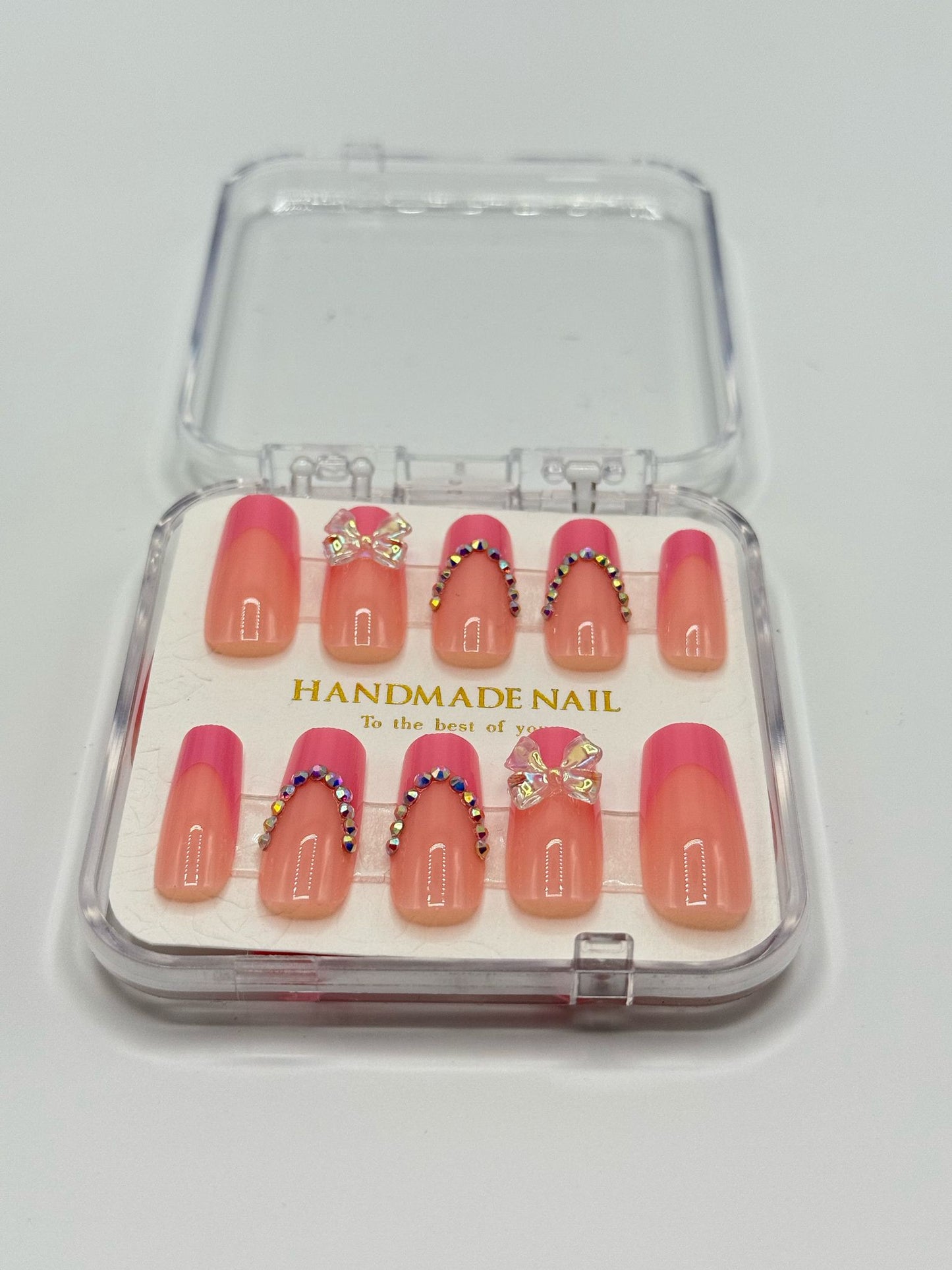 Pinke Glitzer press on Nails