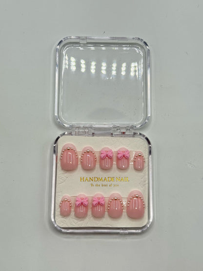 Perlen press on Nails rosa