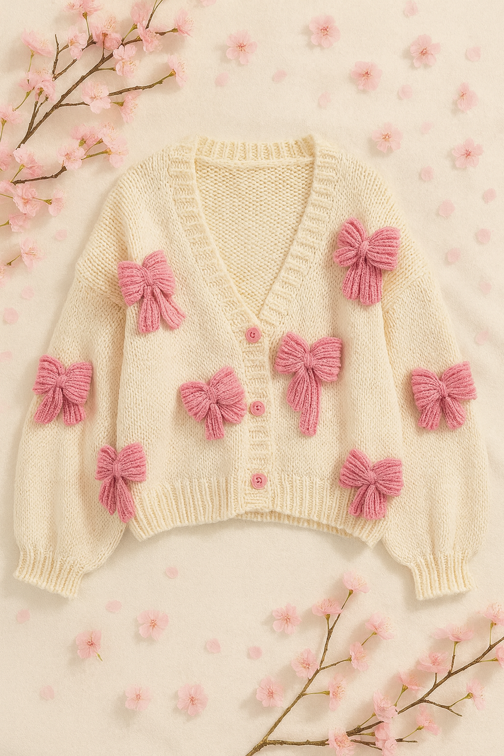 Strickjacke mit  3D schleifen