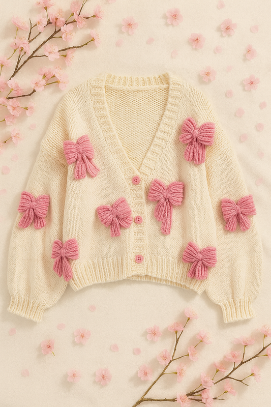 Strickjacke mit  3D schleifen