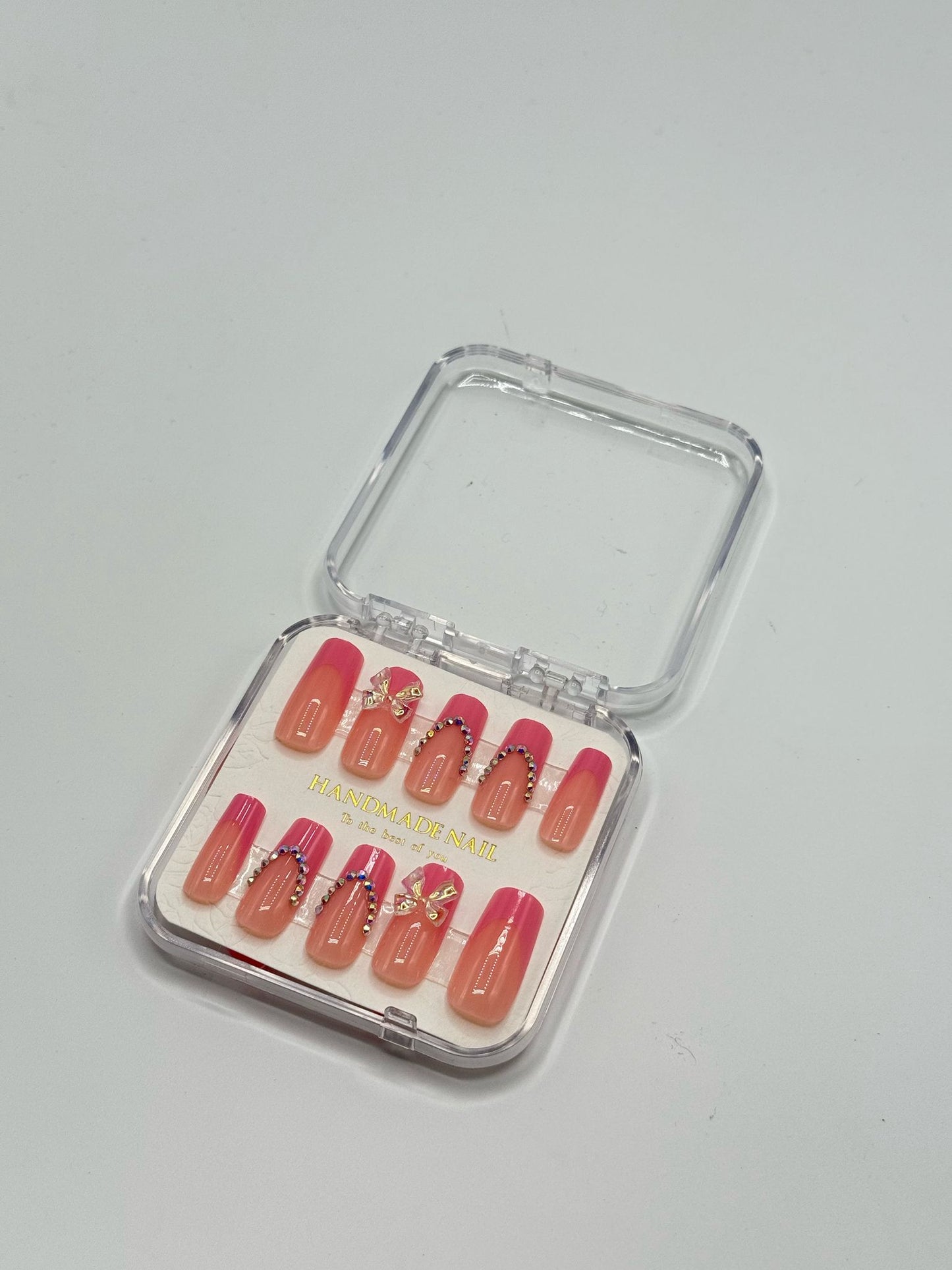 Pinke Glitzer press on Nails