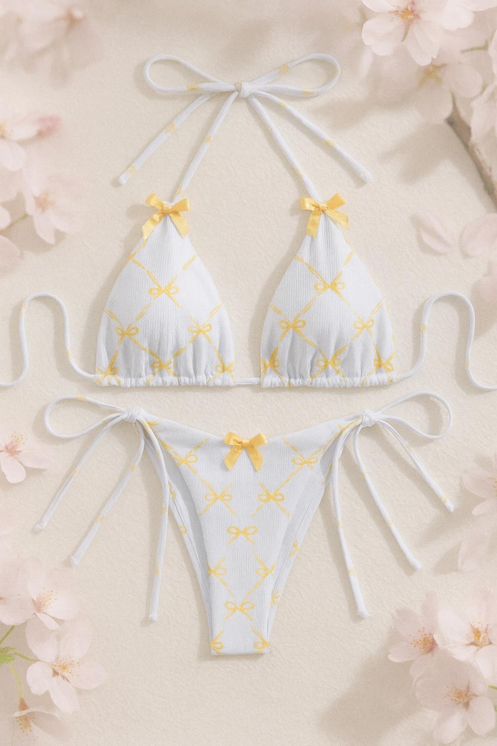 Schleifen Bikini gelb
