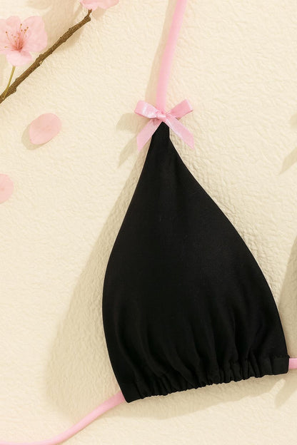 Schleifen Bikini schwarz