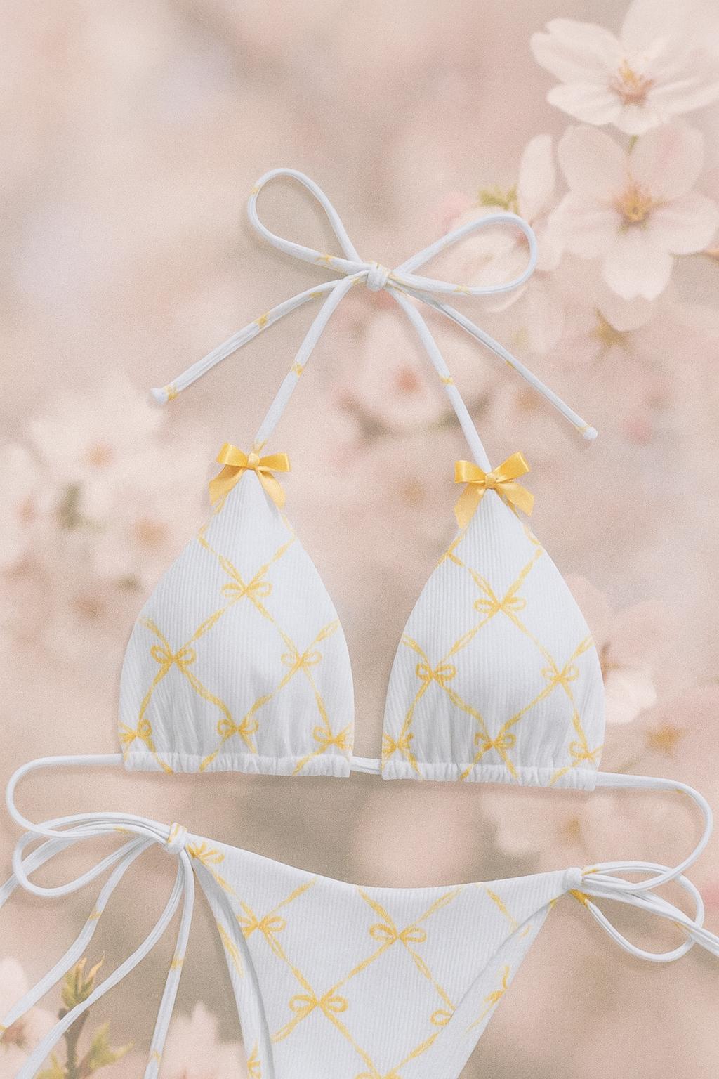 Schleifen Bikini gelb