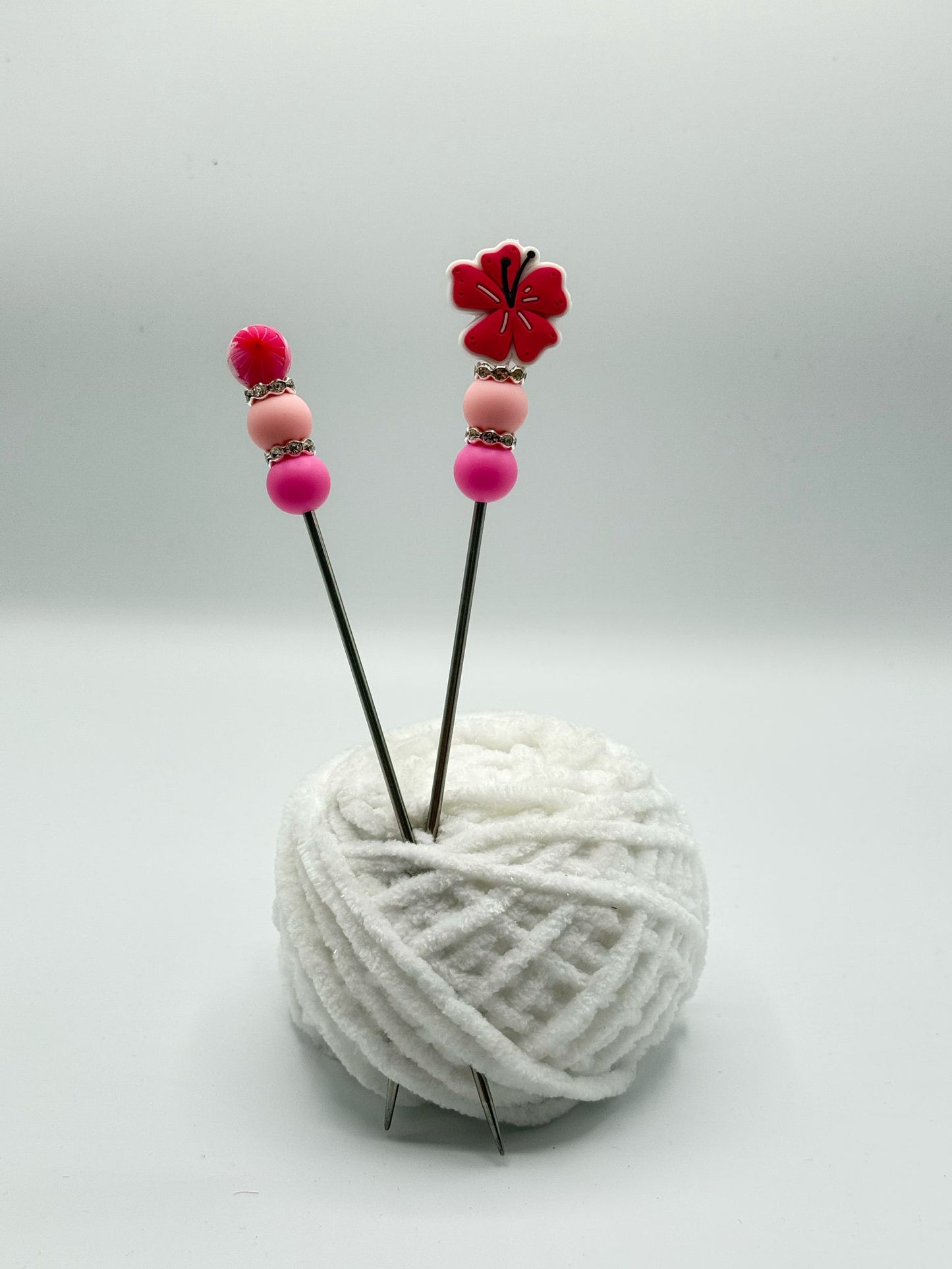 Pinke Blume Amigurumi Sticks
