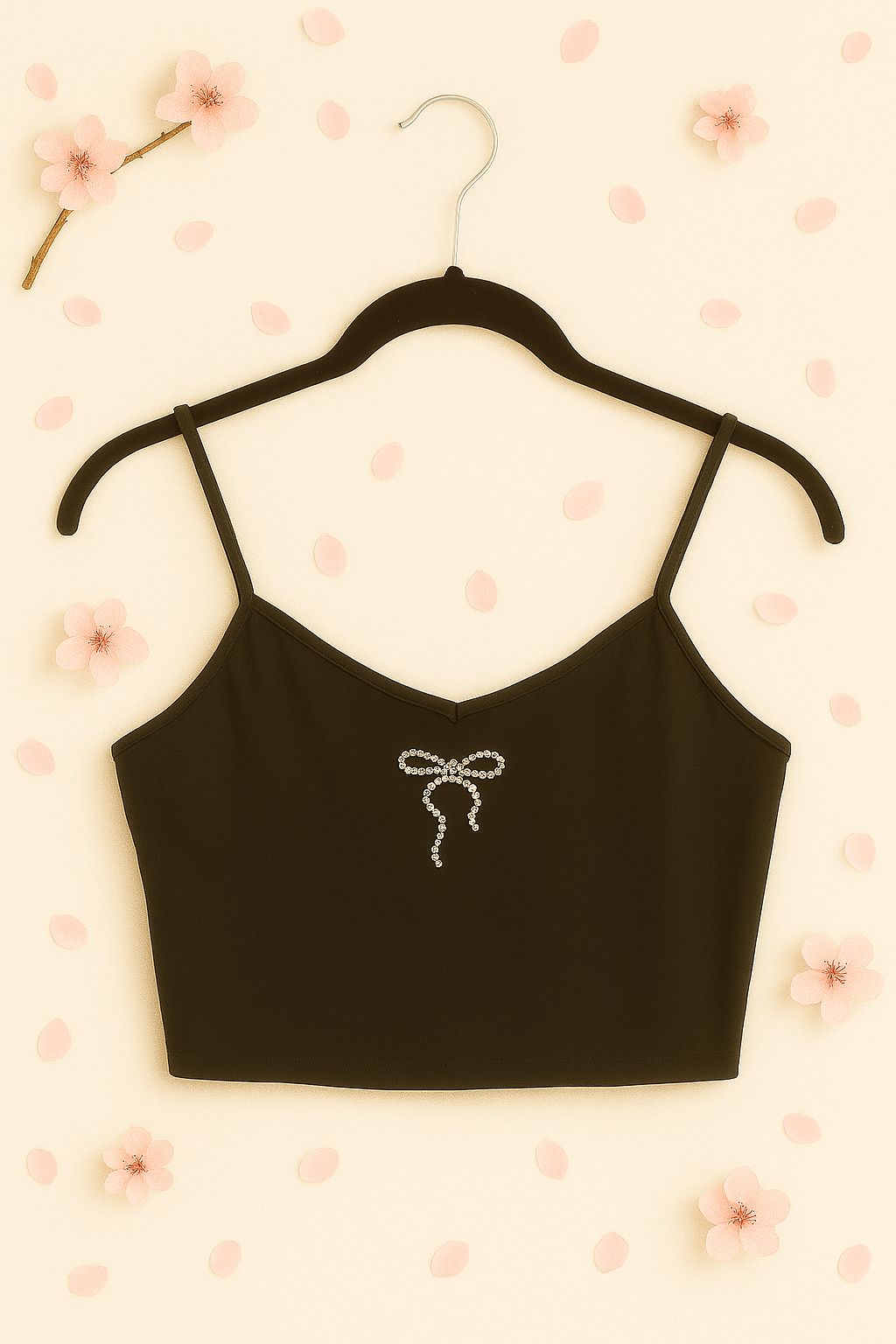 Crystal Crop Top schwarz