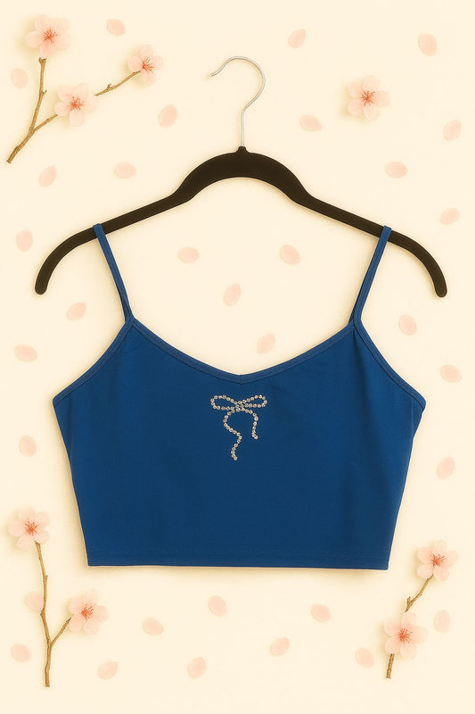 Crystal Crop top blau