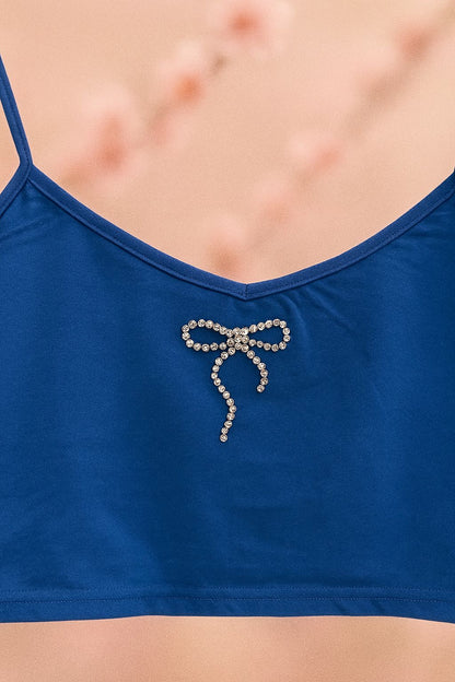 Crystal Crop top blau