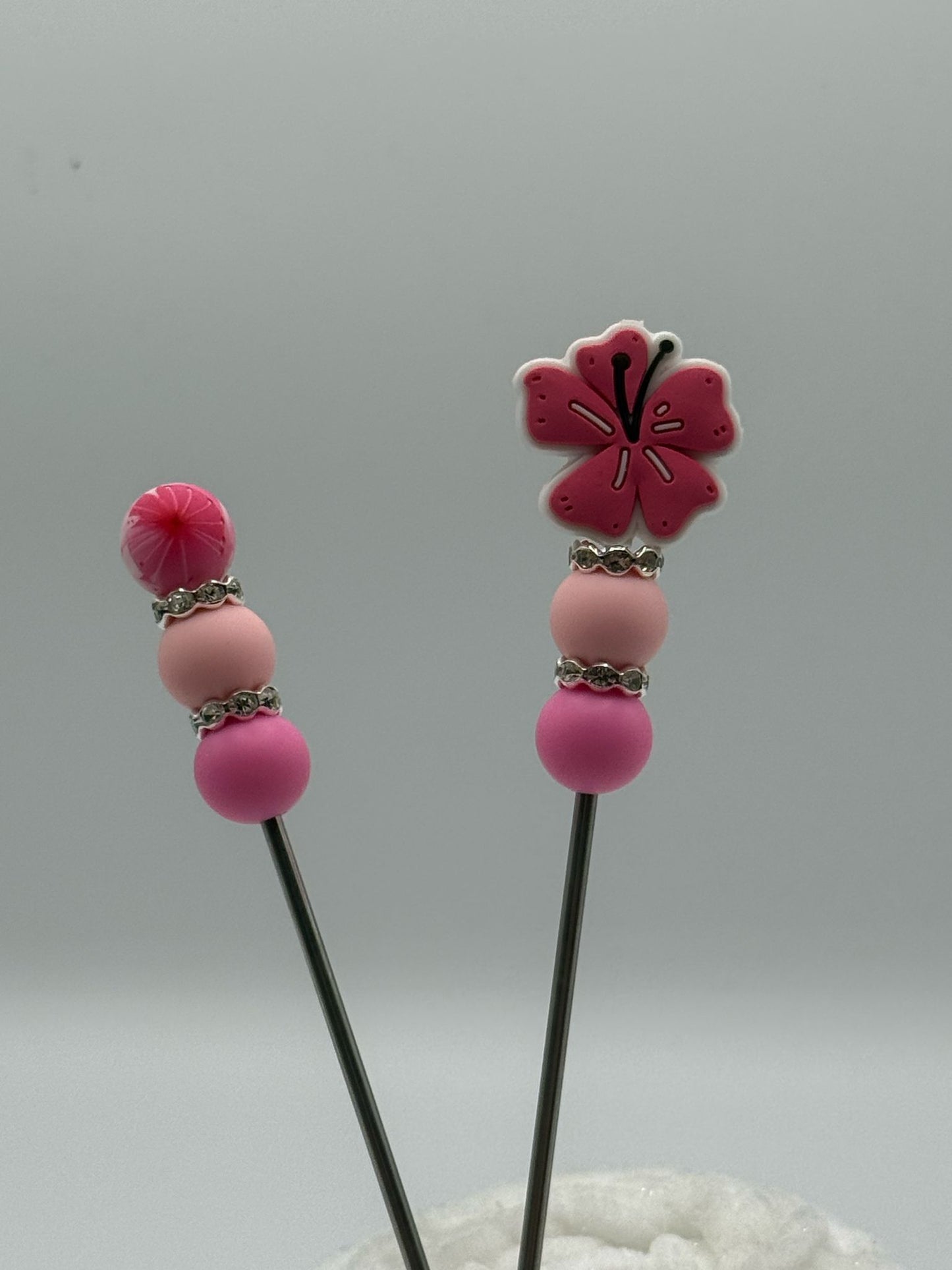 Pinke Blume Amigurumi Sticks